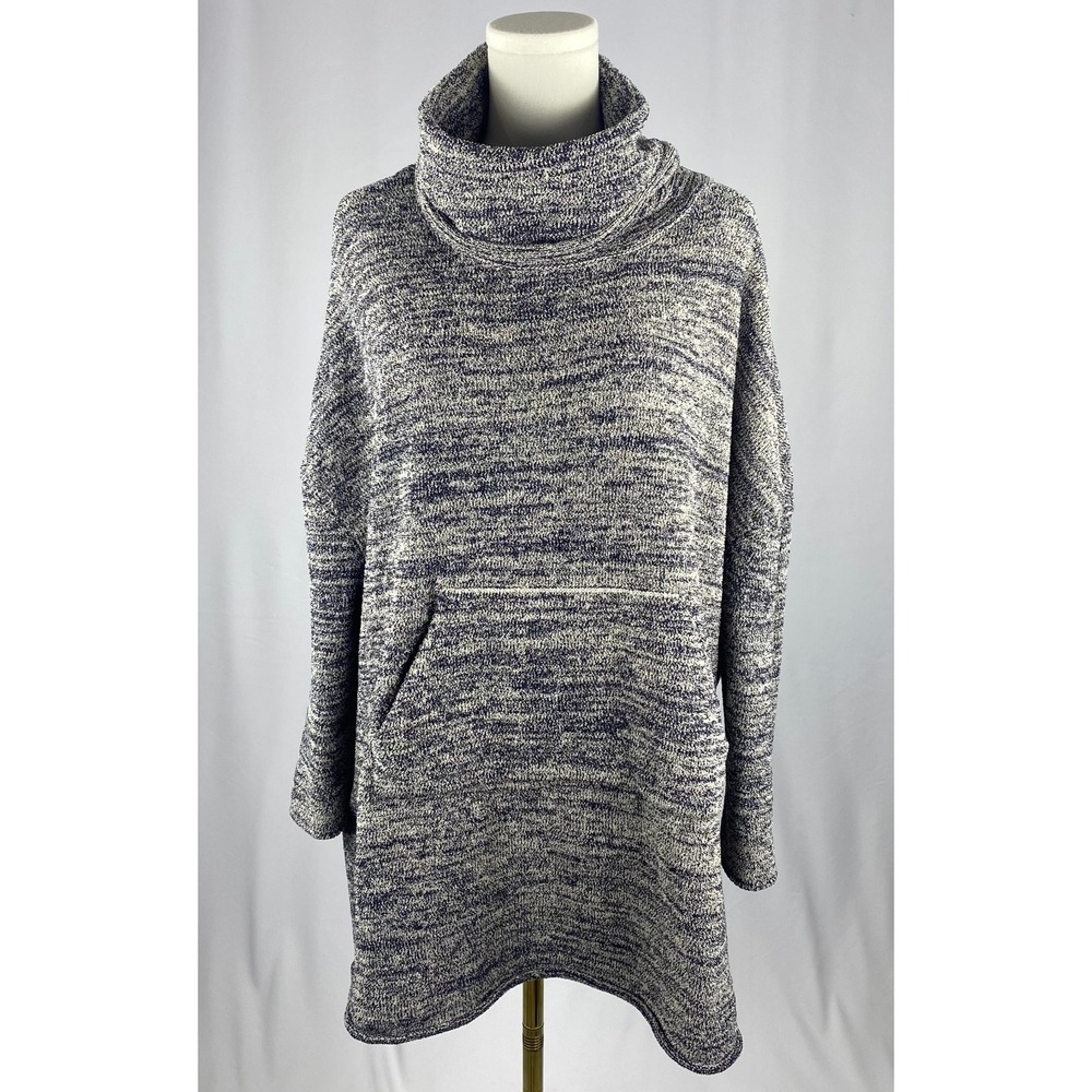 Barefoot Dreams CozyChic Funnel Neck Pullover‎ Heatherd Gray One Size Loungewear